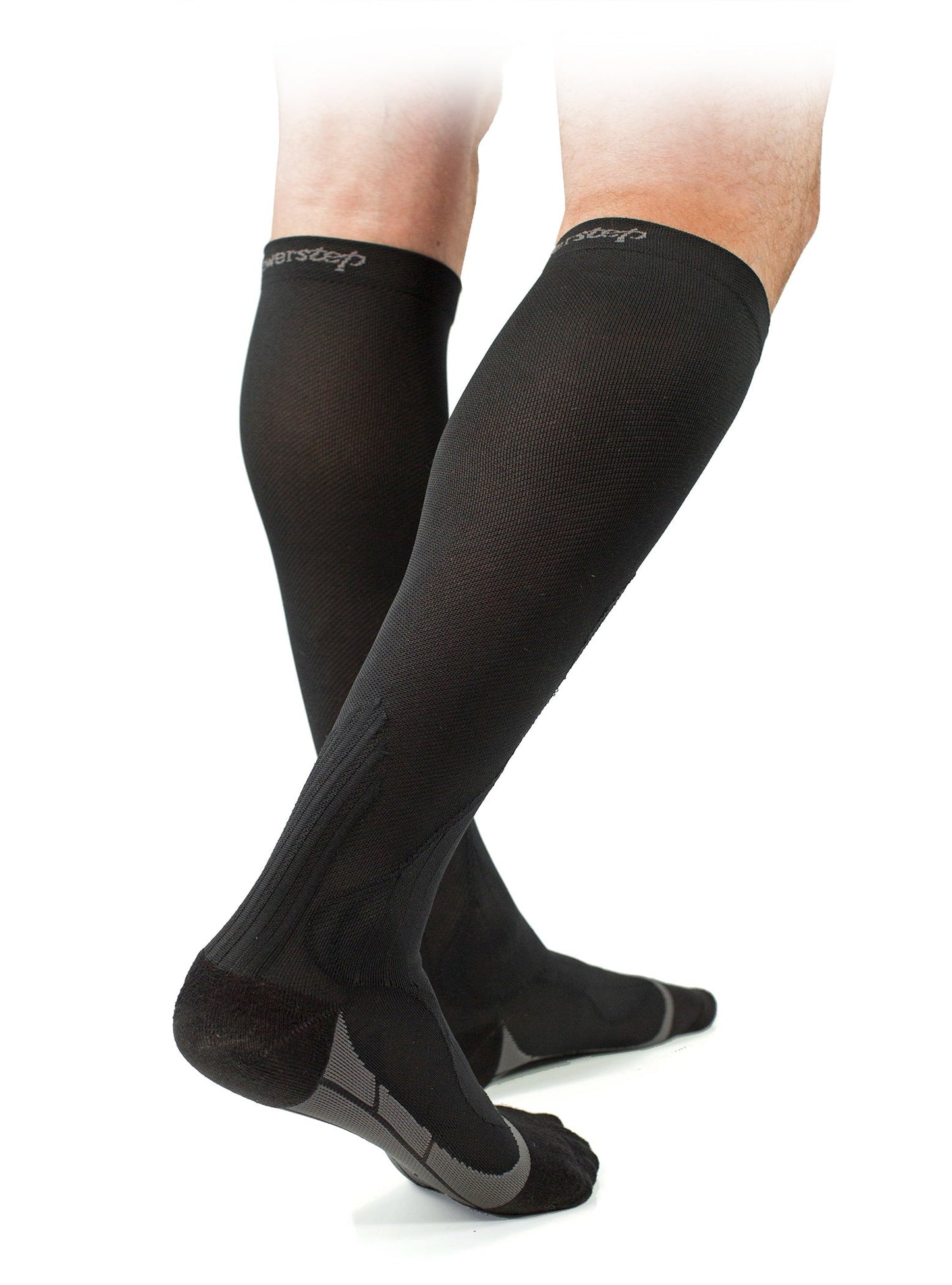 PowerStep® G2 Compression Socks, Black/Gray, Men's, Large, PR