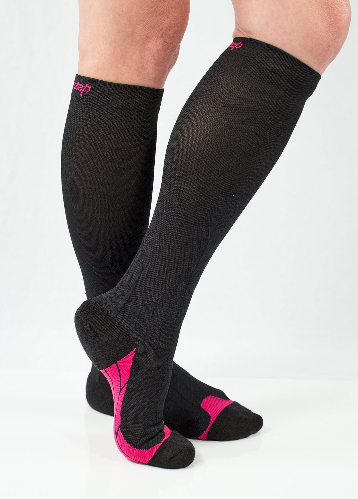 PowerStep® G2 Compression Socks, Black/Pink, Women's X-Large, PR