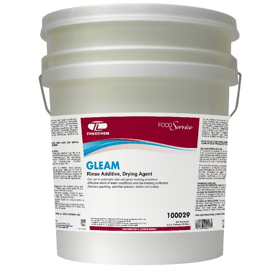 Gleam: low and high temp rinse aid, 1-5gal/cs