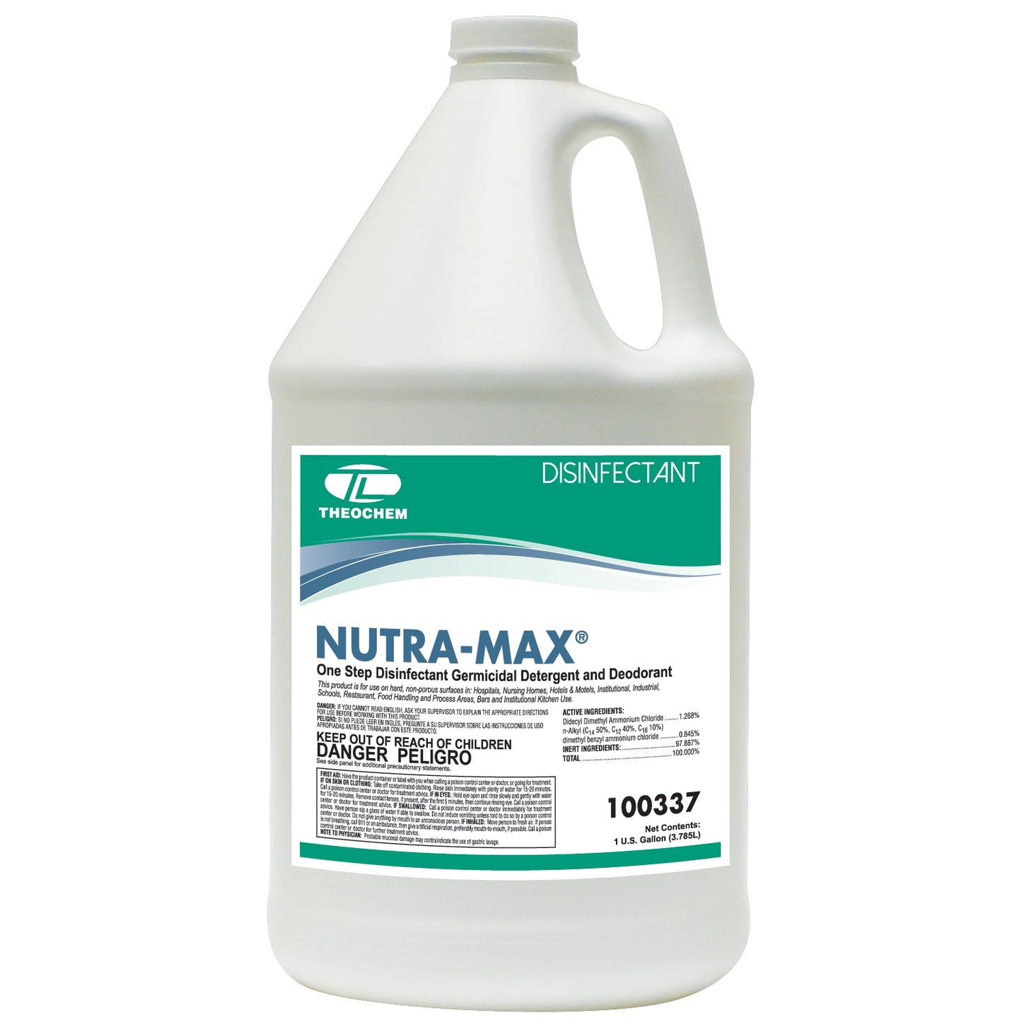 Nutra-Max: neutral germicidal disinfectant cleaner for use on all surfaces, 4-1gal/cs