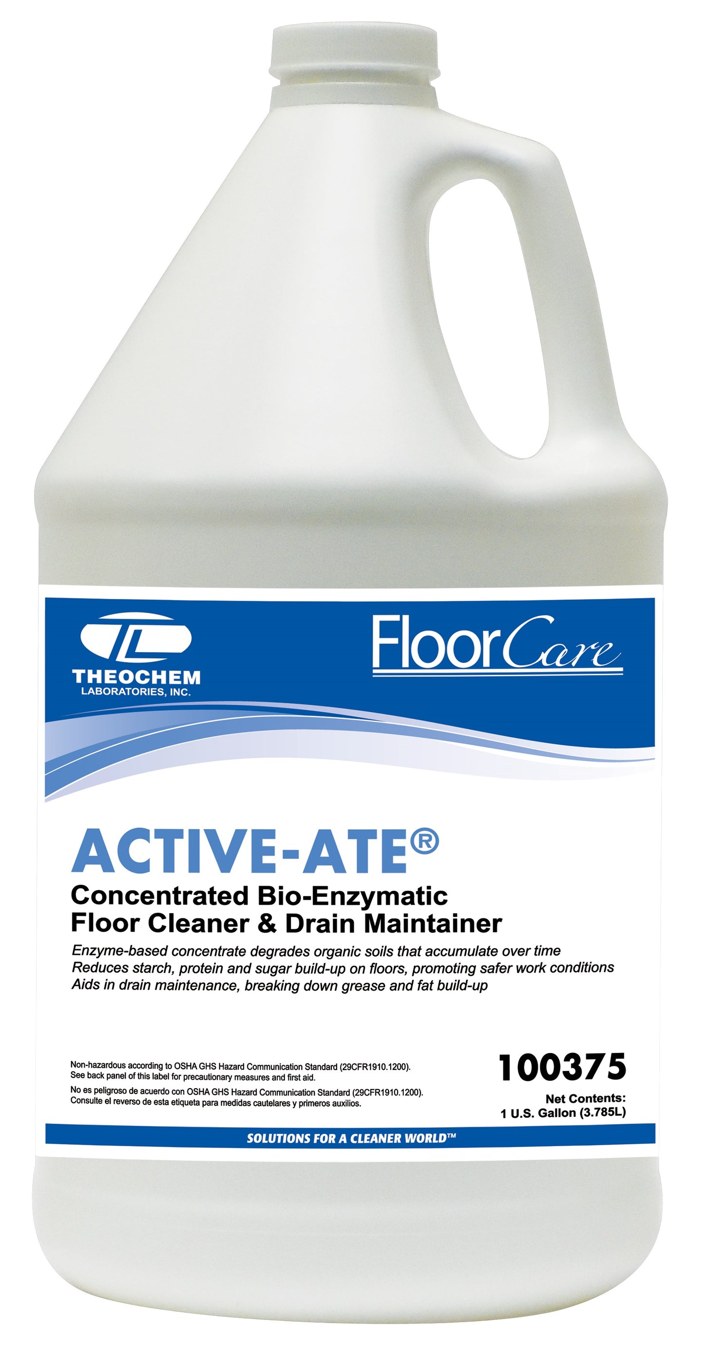 Active-ate: bio-enzymatic designed to clean, degrade organic material, grease, fats, proteins, starch and sugar, 4-1gal/cs