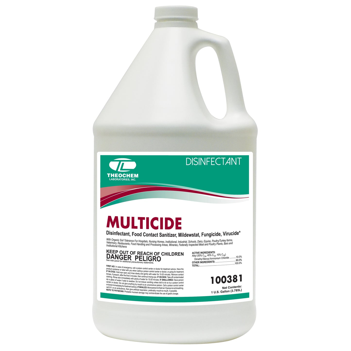 Multi-Cide: 10% quaternary disinfectant and no rinse sanitizer. Excellent for non-porous surfaces on all food equipment, 4-1gal/cs