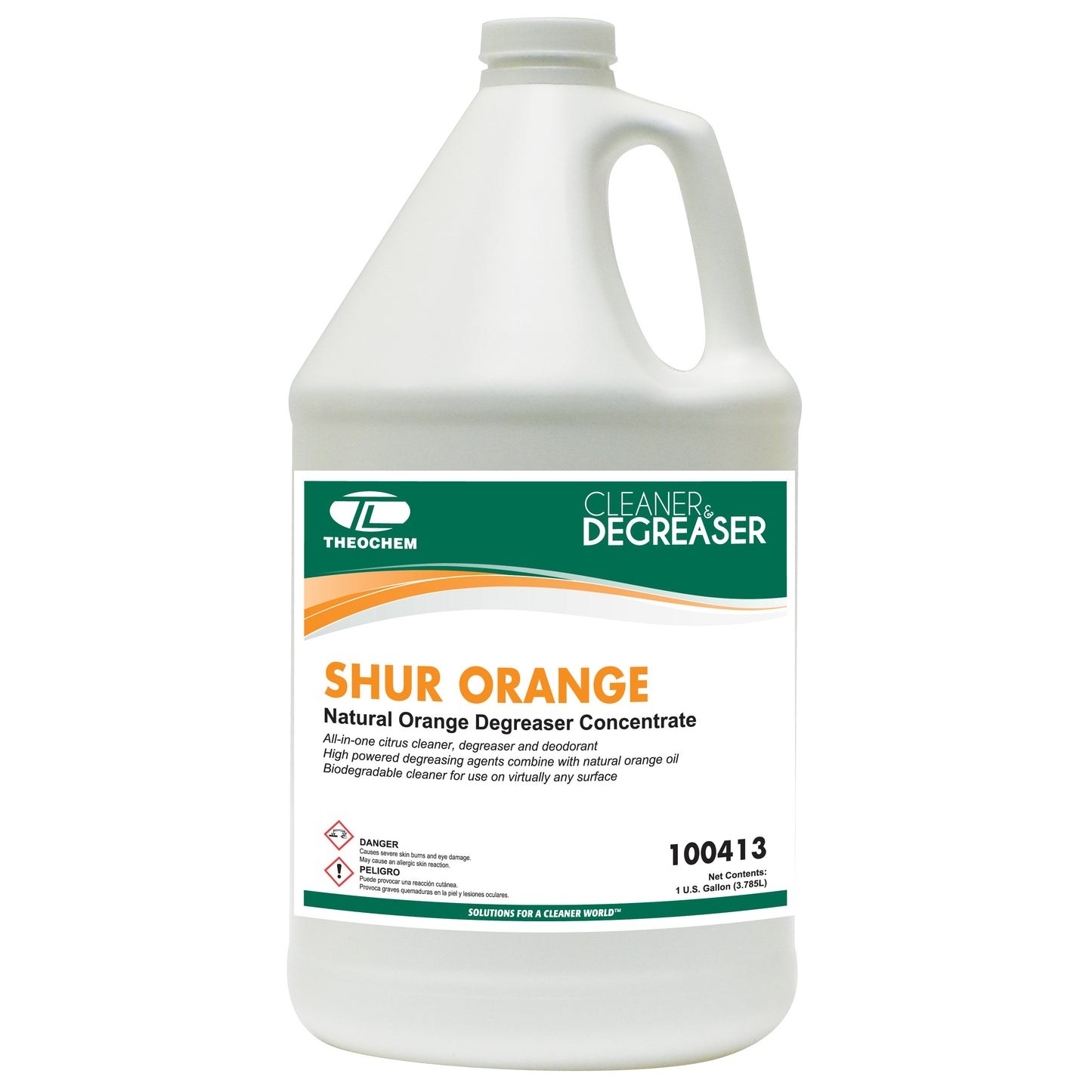 Shur Orange: cleaner, degreaser and deodorizer power of butyl with pure Valencia, 4-1gal/cs