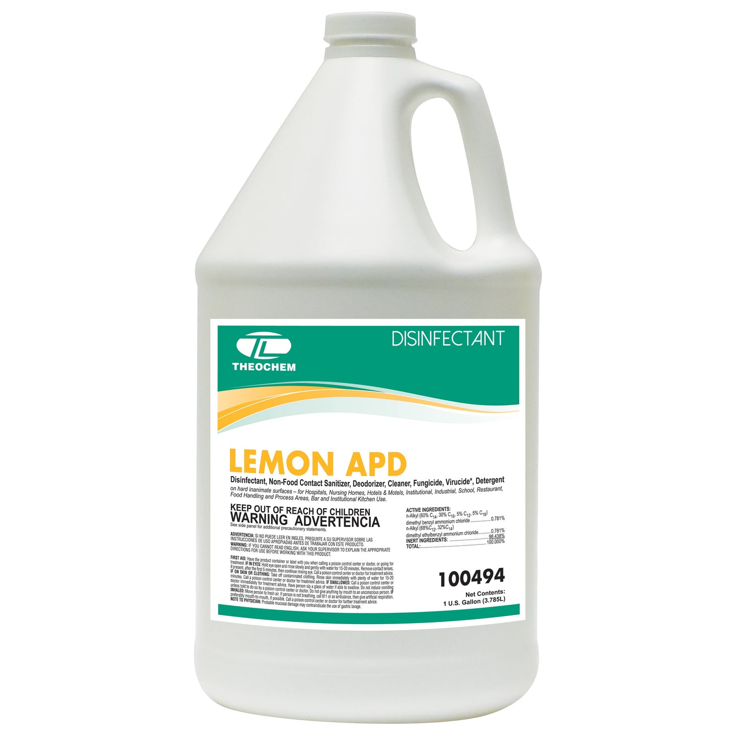 Lemon APD: all purpose lemon germicidal disinfectant cleaner, 4-1gal/cs