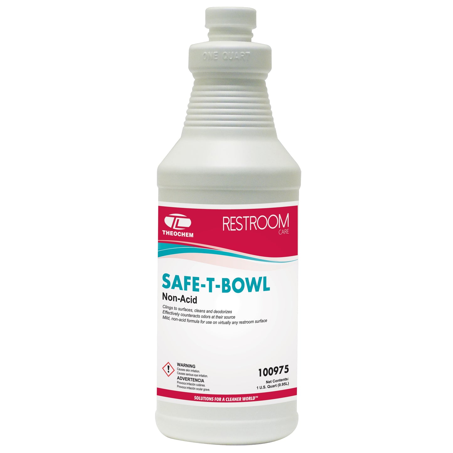 Safe-T-Bowl: non acid cleaner and deodorizer for toilet bowls and urinals, 12-1qt/cs