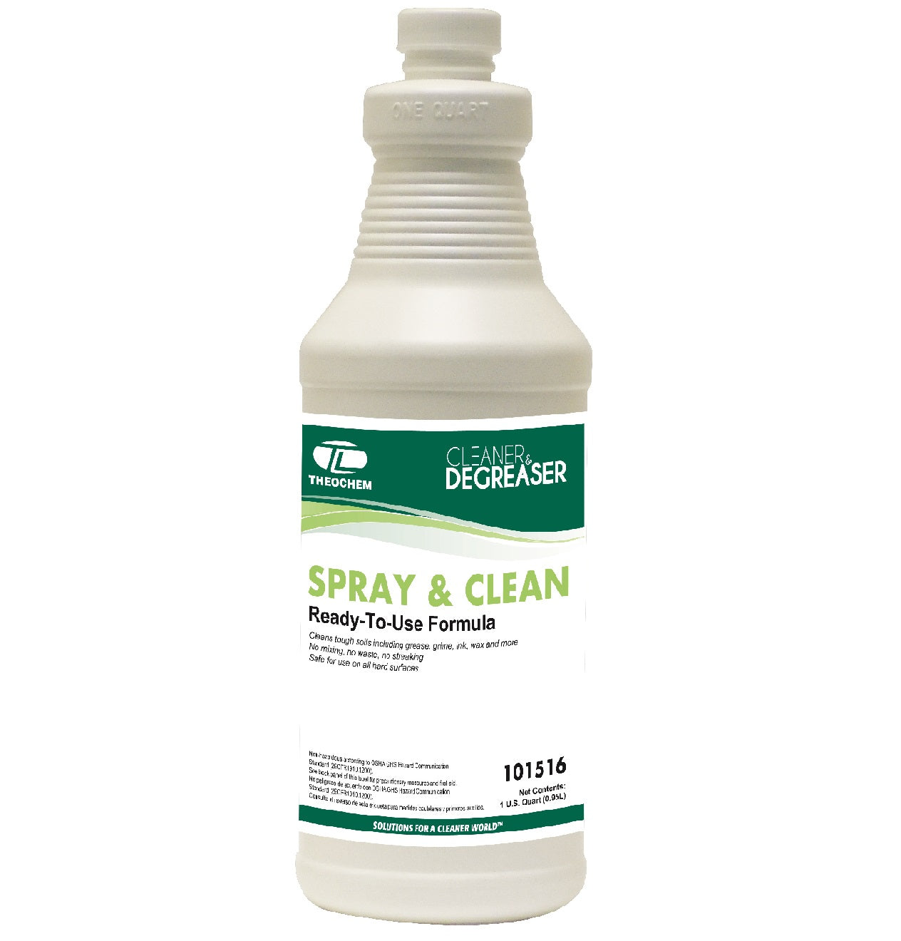 Spray & Clean: RTU safe on all surfaces. Effective on inks, heavy soil and oils etc., 12-1qt/cs