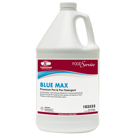 Blue Max: removes food stains, grease while rinsing easily, 4-1gal/cs